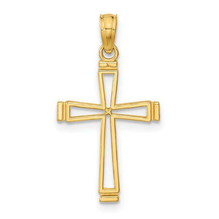 14k Yellow Gold Cut-out Cross Pendant K8429