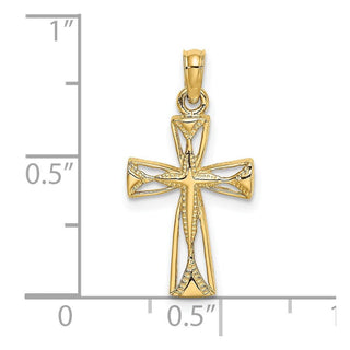 14k Yellow Gold Cut-Out Cross with Triangle Ends Pendant