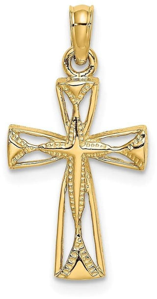 14k Yellow Gold Cut-Out Cross with Triangle Ends Pendant