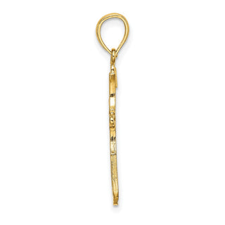 14k Yellow Gold Cross Cut-Out and Polished Cross Pendant