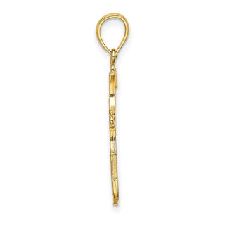 14k Yellow Gold Cross Cut-Out and Polished Cross Pendant