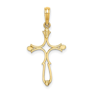 14k Yellow Gold Cross Cut-Out and Polished Cross Pendant