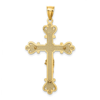 14k Yellow Gold Engraved Crucifix Pendant