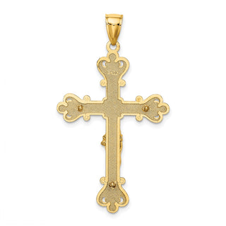 14k Yellow Gold Engraved Crucifix Pendant