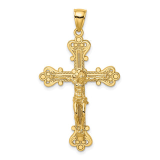 14k Yellow Gold Engraved Crucifix Pendant