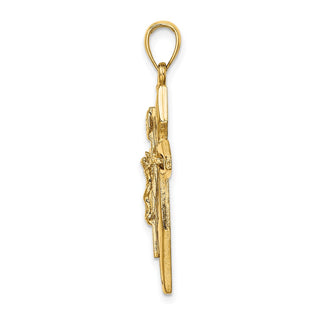 14k Yellow Gold 2-D Polished Crucifix Pendant