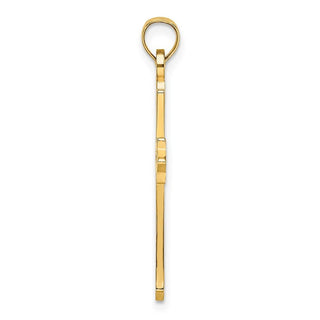 14k Yellow Gold Polished and Cut-Out Cross Pendant K8482