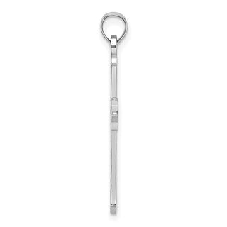 14k White Gold Polished and Cut-Out Cross Pendant K8482W
