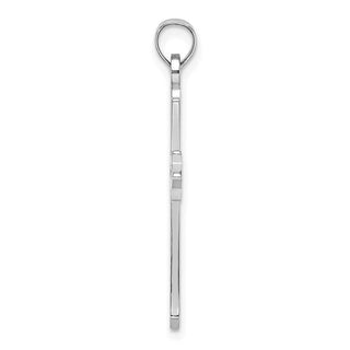 14k White Gold Polished and Cut-Out Cross Pendant K8482W