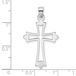 14k White Gold Polished and Cut-Out Cross Pendant K8482W