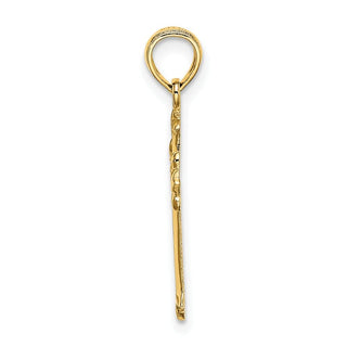 14k Yellow Gold Cut-Out Cross Pendant