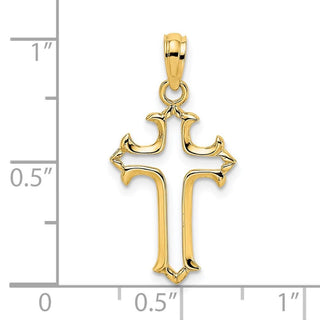 14k Yellow Gold Cut-Out Cross Pendant
