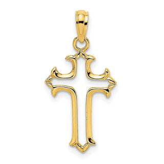 14k Yellow Gold Cut-Out Cross Pendant