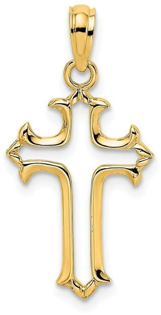 14k Yellow Gold Cut-Out Cross Pendant