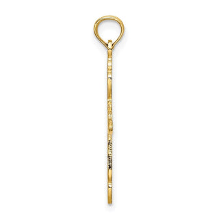 14k Yellow Gold Polished and Cut-Out Cross Pendant K8494