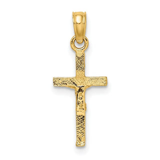 14k Yellow Gold 2-D Mini Crucifix Pendant