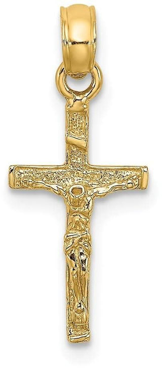 14k Yellow Gold 2-D Mini Crucifix Pendant
