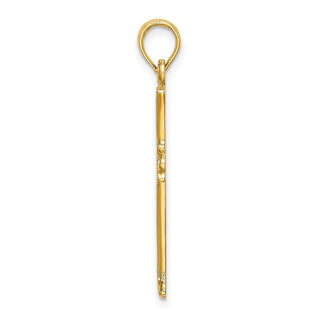 14k Yellow Gold Cross with Starburst Center Pendant