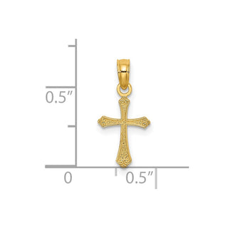 14k Yellow Gold Textured Mini Cross Pendant