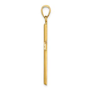 14k Yellow Gold Polished Beaded Cross Pendant