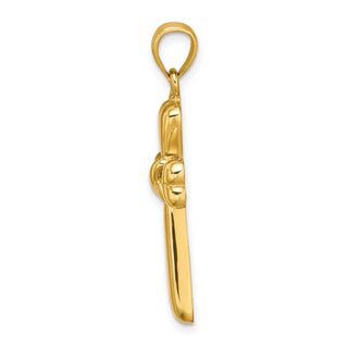 14k Yellow Gold Polished Cross with X and Heart Pendant