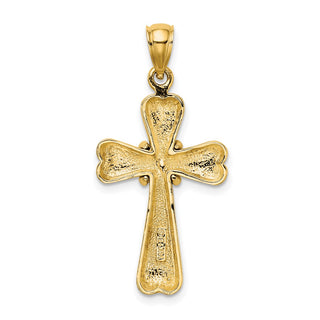 14k Yellow Gold Polished Cross with X and Heart Pendant