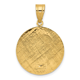14k Yellow Gold Polished Saint Christopher Coin Pendant