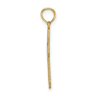 14k Yellow Gold Diamond-Cut with Beaded Edge Cross Pendant