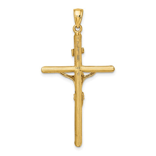 14k Yellow Gold Textured Crucifix Pendant K8532