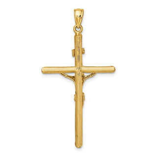 14k Yellow Gold Textured Crucifix Pendant K8532