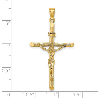 14k Yellow Gold Textured Crucifix Pendant K8532
