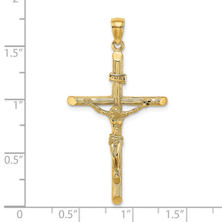 14k Yellow Gold Textured Crucifix Pendant K8532