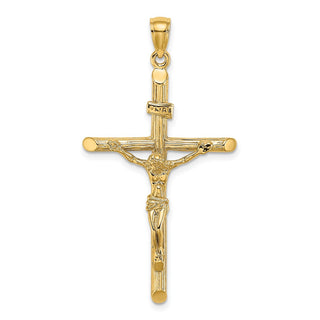 14k Yellow Gold Textured Crucifix Pendant K8532