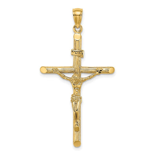 14k Yellow Gold Textured Crucifix Pendant K8532
