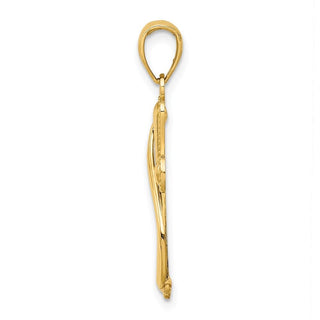 14k Yellow Gold Cross With Drape Pendant