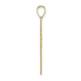 14k Yellow Gold Textured and Beaded Edge Pendant
