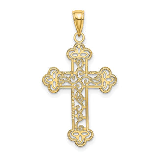 14k Yellow Gold Textured and Beaded Edge Pendant