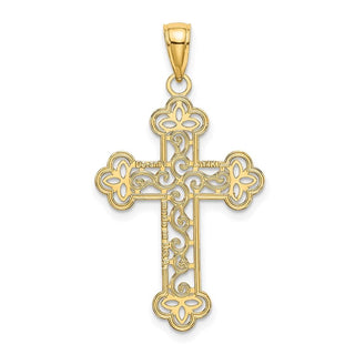 14k Yellow Gold Textured and Beaded Edge Pendant