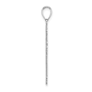 14k White Gold Textured and Beaded Edge Pendant