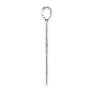 14k White Gold Textured and Beaded Edge Pendant