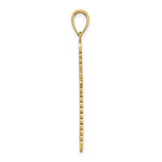 14k Yellow Gold with Lace Border Cross Pendant