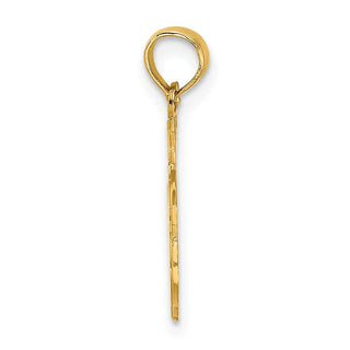 14k Yellow Gold I Love Jesus Cross Pendant