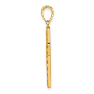 14k Yellow Gold Block Cross Pendant