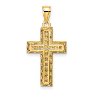 14k Yellow Gold Block Cross Pendant