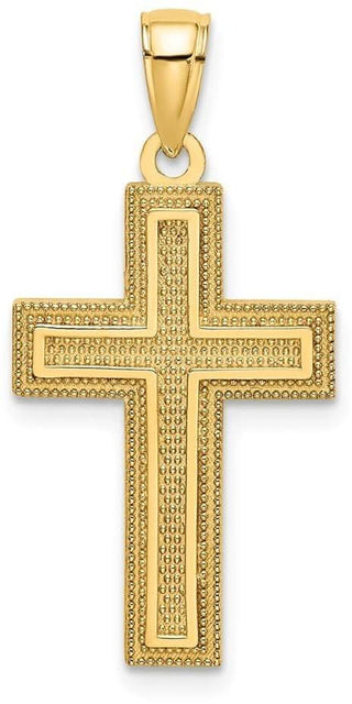 14k Yellow Gold Block Cross Pendant