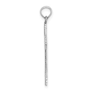 14k White Gold Fancy Diamond-Cut Cross Pendant