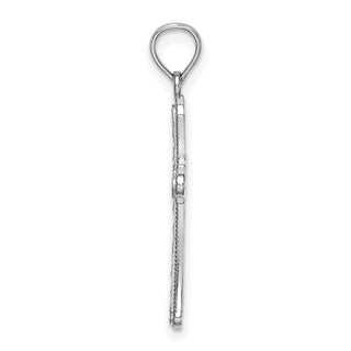 14k White Gold Diamond-Cut Marquise-Shape Cross Pendant