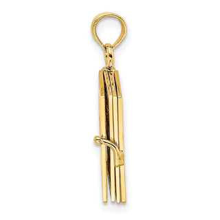 14k Yellow Gold 3-D w/Moveable Pages Hebrew Ten Commandments Book Pendant
