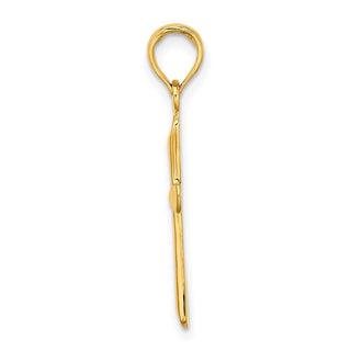 14k Yellow Gold Polished Beveled Tip Cross Pendant