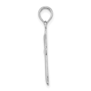 14k White Gold Polished Beveled Tip Cross Pendant